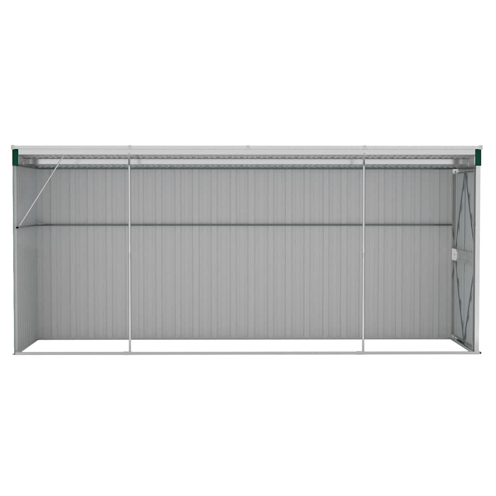 Anbauschuppen Grün 118x382x178 cm Verzinkter Stahl
