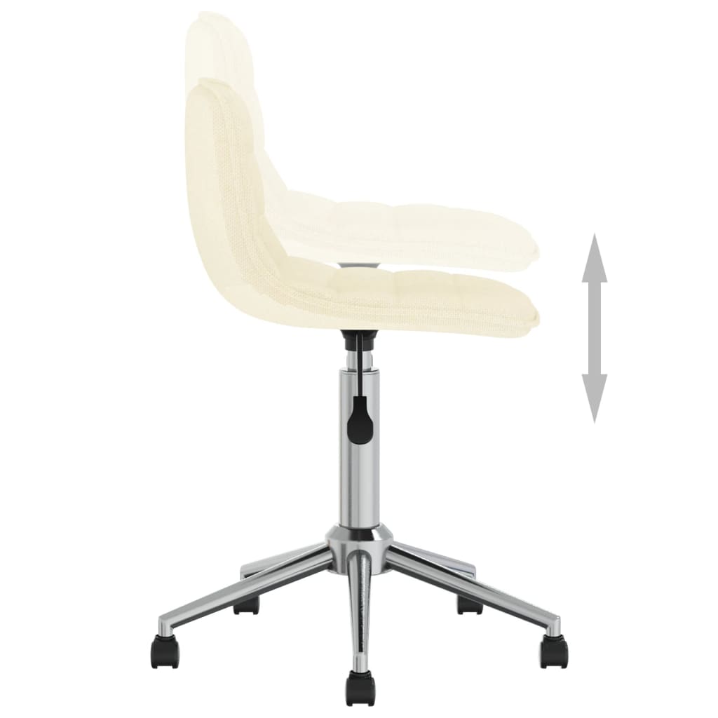 vidaXL Chaise de salle à manger pivotante crème tissu