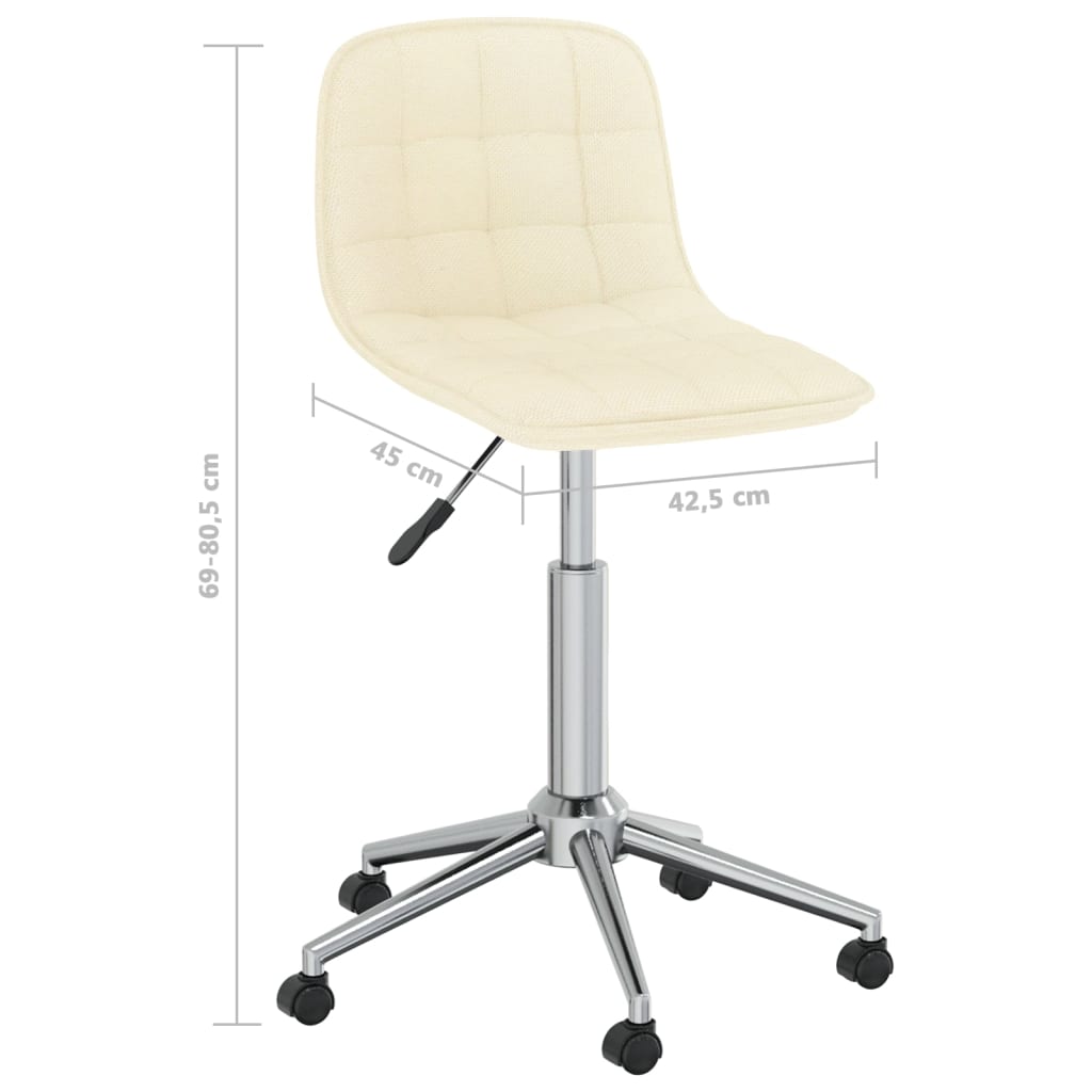vidaXL Chaise de salle à manger pivotante crème tissu