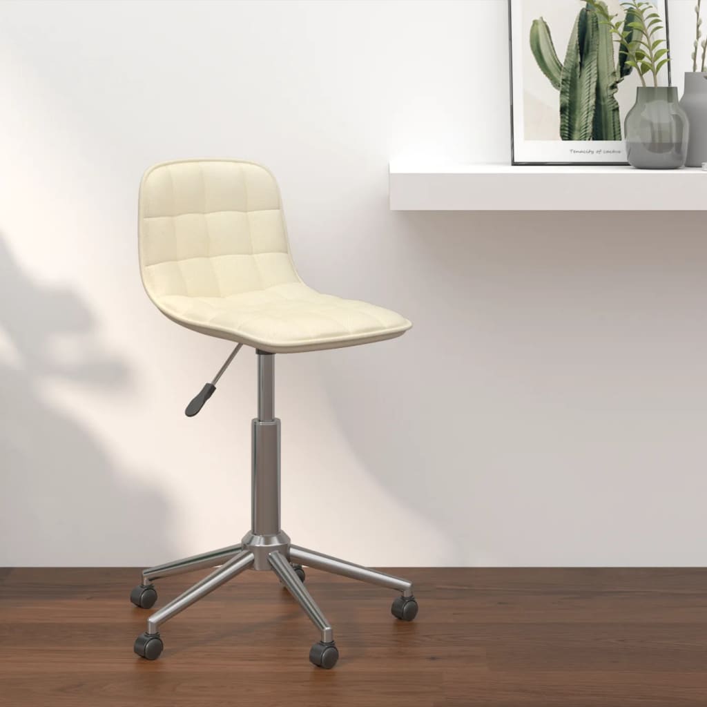 vidaXL Chaise de salle à manger pivotante crème tissu