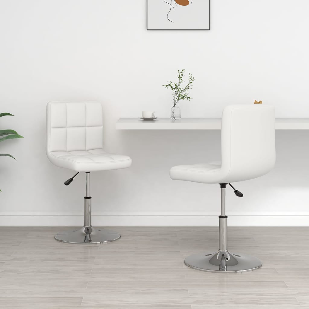 vidaXL Chaises de salle à manger 2 pcs Similicuir blanc