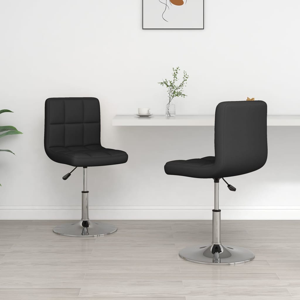 vidaXL Chaises de salle à manger 2 pcs Similicuir Noir