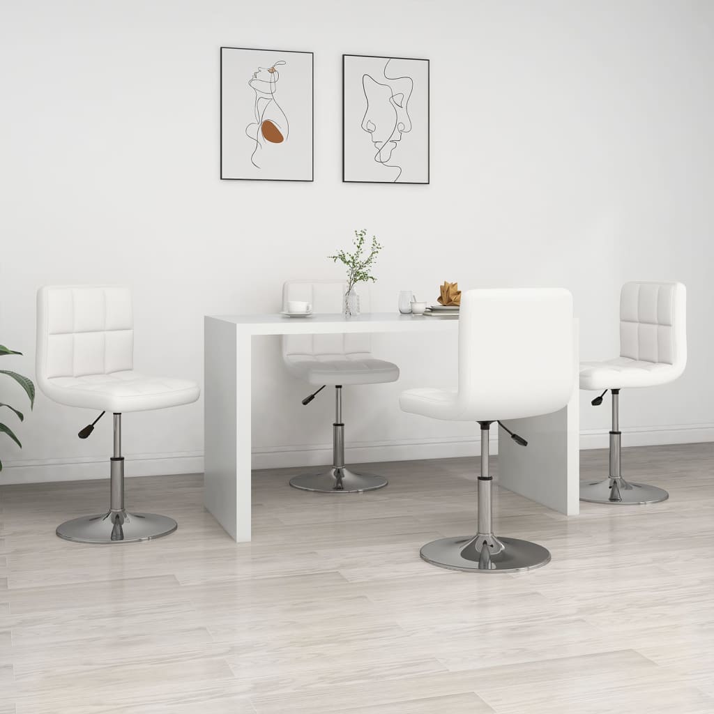 vidaXL Chaises de salle à manger 4 pcs Similicuir blanc