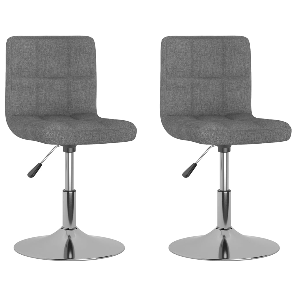 vidaXL Chaises de salle à manger pivotantes 2 pcs Tissu gris clair