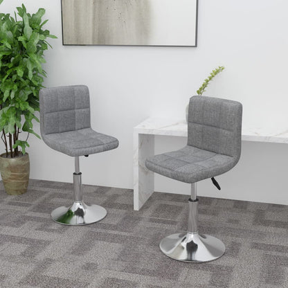vidaXL Chaises de salle à manger pivotantes 2 pcs Tissu gris clair