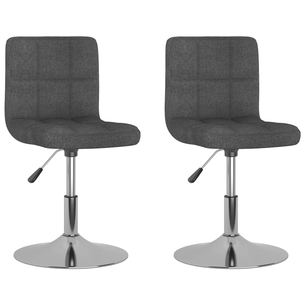 vidaXL Chaises de salle à manger 2 pcs Pivotantes Gris foncé Tissu
