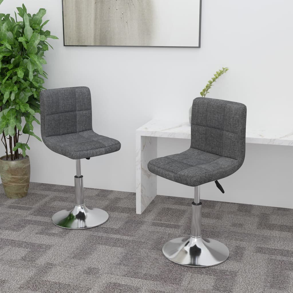 vidaXL Chaises de salle à manger 2 pcs Pivotantes Gris foncé Tissu