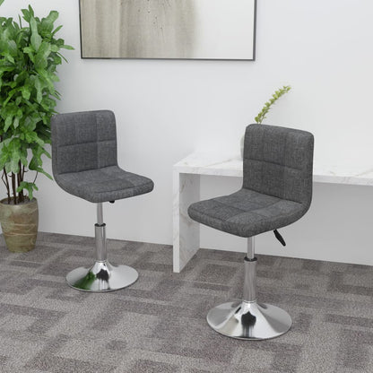 vidaXL Chaises de salle à manger 2 pcs Pivotantes Gris foncé Tissu