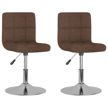 vidaXL Chaises de salle à manger 2 pcs Pivotantes Tissu Marron