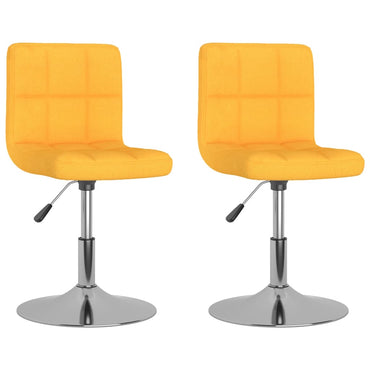 vidaXL Chaises de salle à manger 2 pcs Tissu Jaune Pivotantes