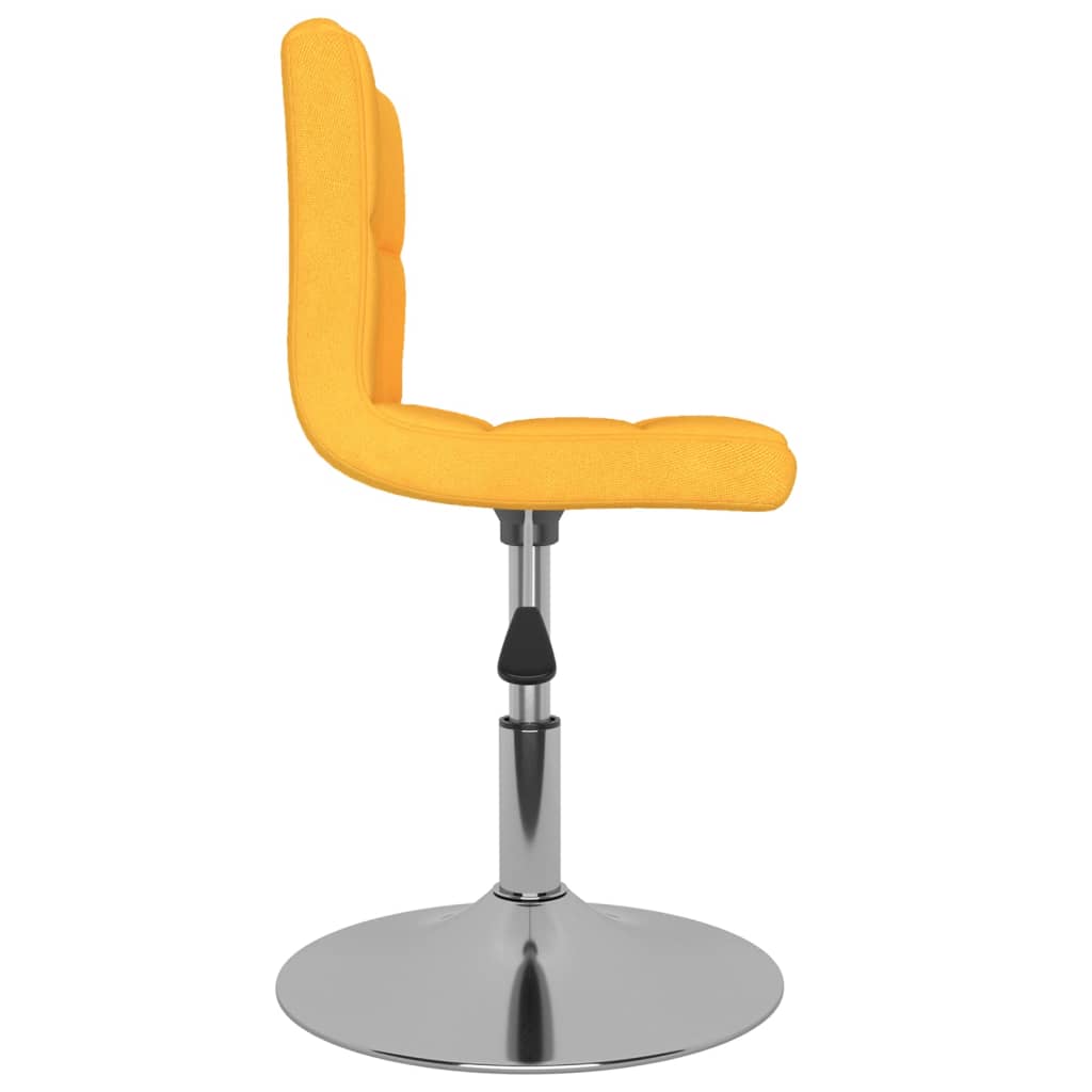vidaXL Chaises de salle à manger 2 pcs Tissu Jaune Pivotantes