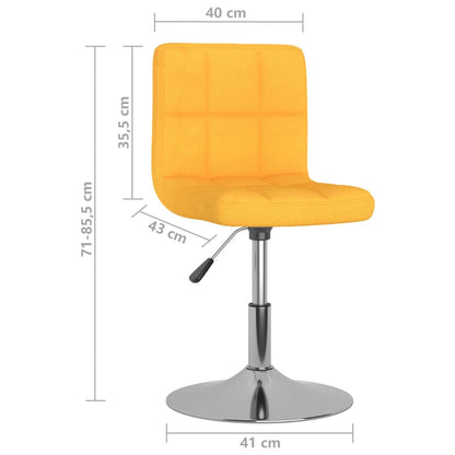 vidaXL Chaises de salle à manger 2 pcs Tissu Jaune Pivotantes