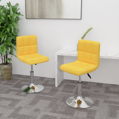 vidaXL Chaises de salle à manger 2 pcs Tissu Jaune Pivotantes