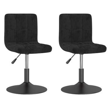 vidaXL Chaises de salle à manger pivotantes 2 pcs Noir Velours
