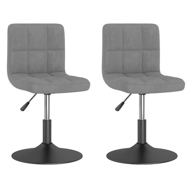 vidaXL Chaises de salle à manger pivotantes 2 pcs Gris clair Velours