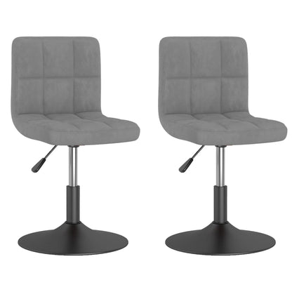 vidaXL Chaises de salle à manger pivotantes 2 pcs Gris clair Velours