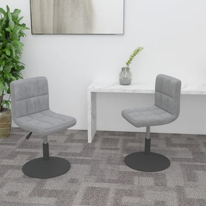 vidaXL Chaises de salle à manger pivotantes 2 pcs Gris clair Velours
