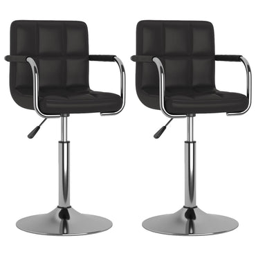 vidaXL Chaises de salle à manger pivotantes 2 pcs Similicuir Noir