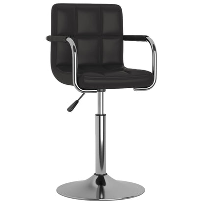 vidaXL Esszimmerstühle 2 Stk. Drehbar Schwarz Kunstleder