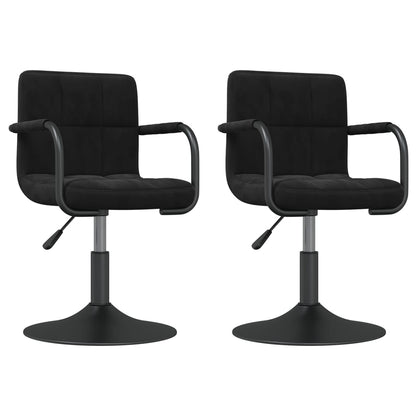 vidaXL Chaises de salle à manger pivotantes 2 pcs Noir Velours