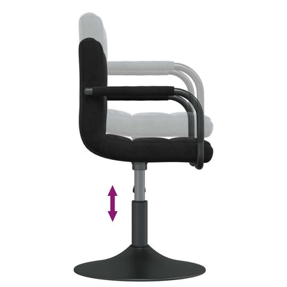 vidaXL Chaises de salle à manger pivotantes 2 pcs Noir Velours
