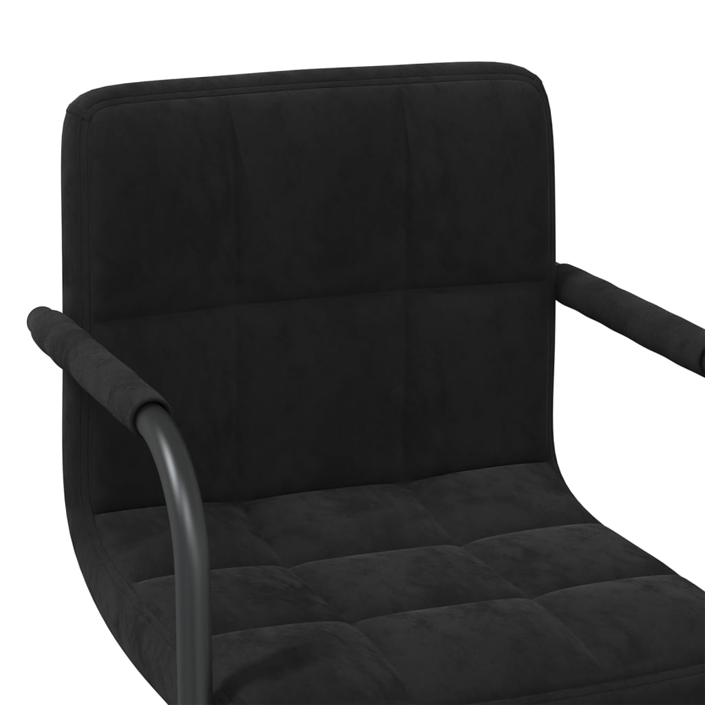 vidaXL Chaises de salle à manger pivotantes 2 pcs Noir Velours