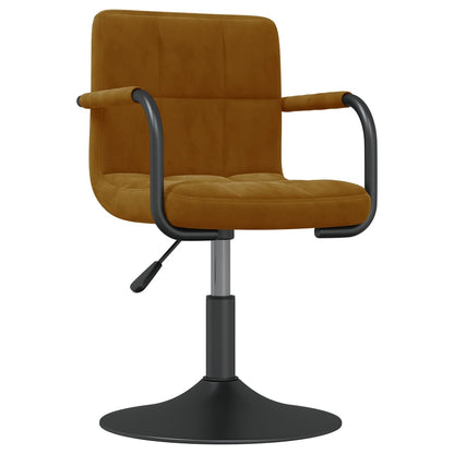 vidaXL Chaises de salle à manger pivotantes 2 pcs Velours marron