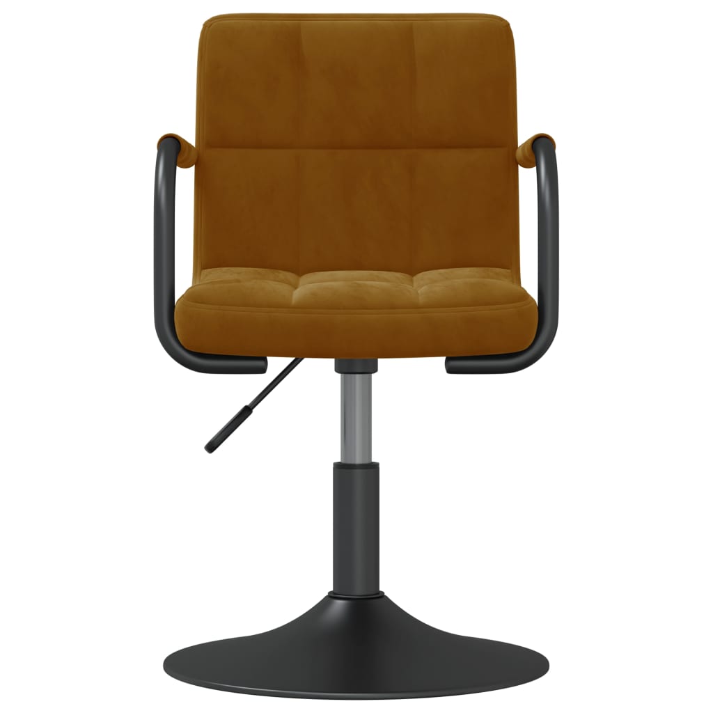 vidaXL Chaises de salle à manger pivotantes 2 pcs Velours marron