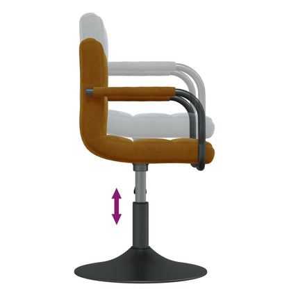 vidaXL Chaises de salle à manger pivotantes 2 pcs Velours marron