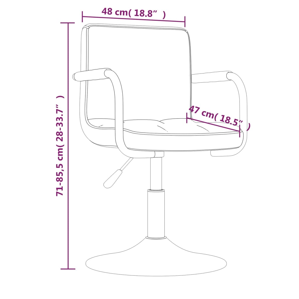 vidaXL Chaises de salle à manger pivotantes 2 pcs Velours marron