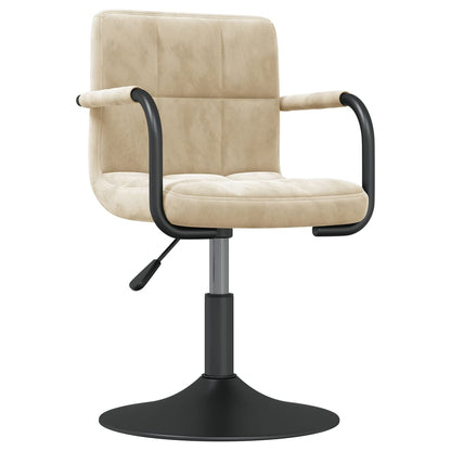 vidaXL Chaises de salle à manger pivotantes 2 pcs Crème Velours