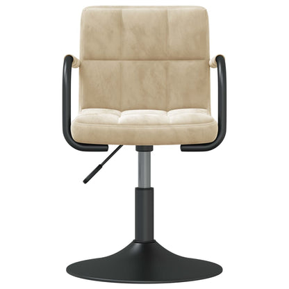 vidaXL Chaises de salle à manger pivotantes 2 pcs Crème Velours