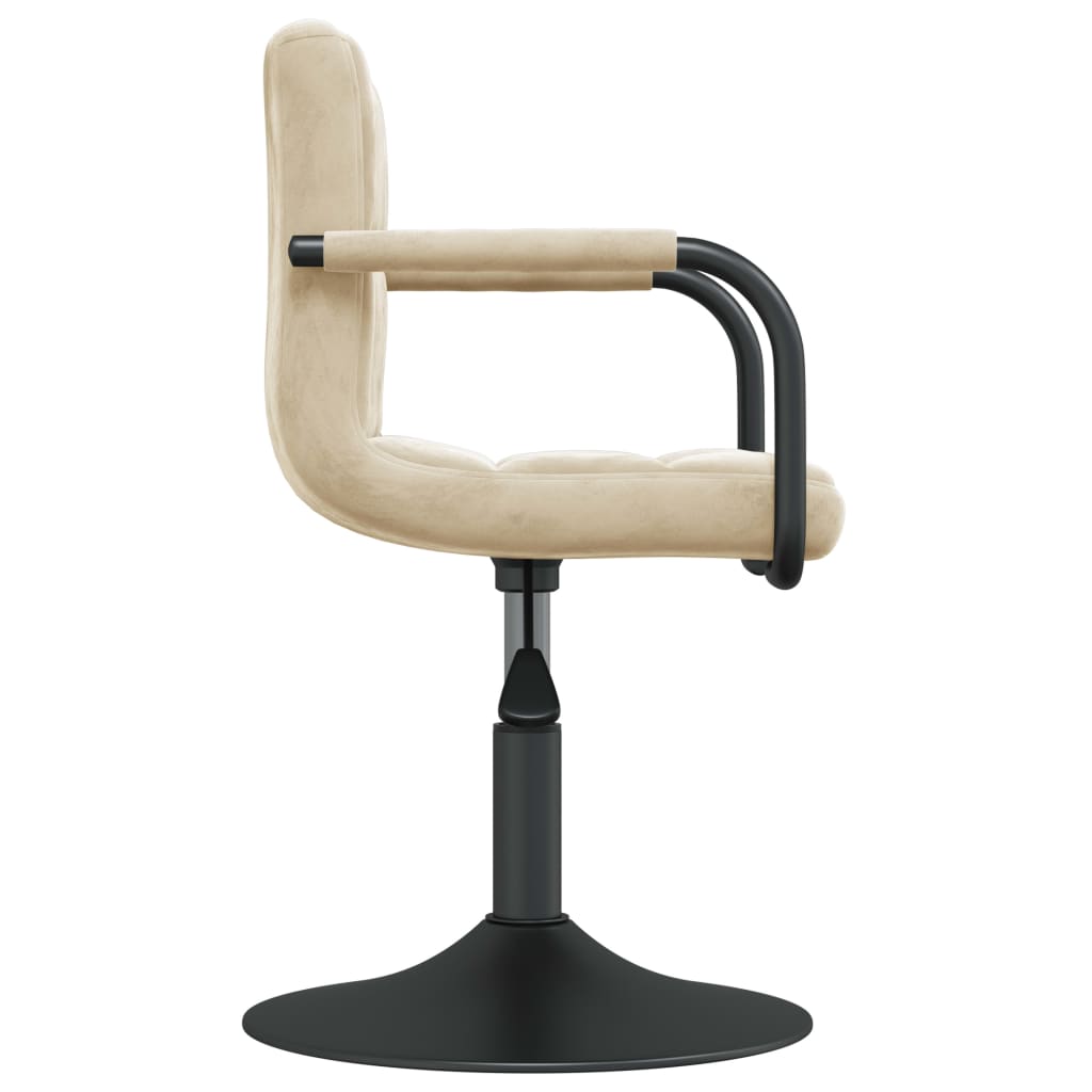 vidaXL Chaises de salle à manger pivotantes 2 pcs Crème Velours