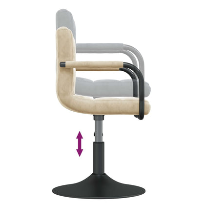 vidaXL Chaises de salle à manger pivotantes 2 pcs Crème Velours