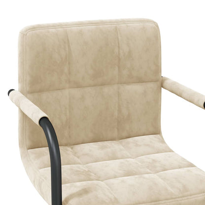 vidaXL Chaises de salle à manger pivotantes 2 pcs Crème Velours