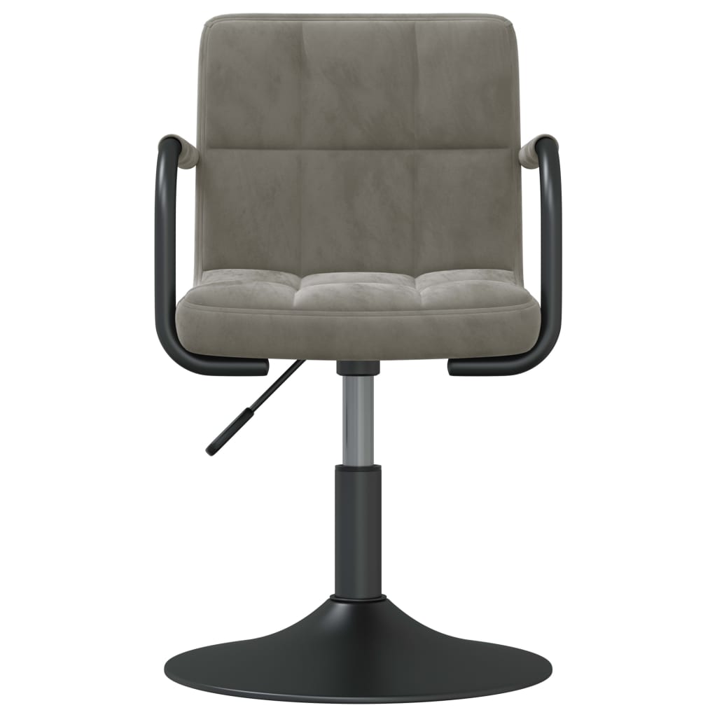 vidaXL Chaises de salle à manger pivotantes 2 pcs Gris clair Velours