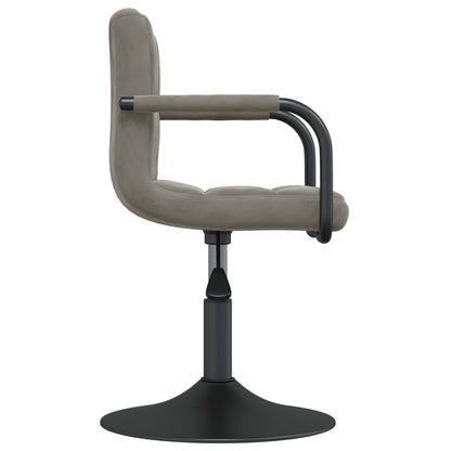 vidaXL Chaises de salle à manger pivotantes 2 pcs Gris clair Velours
