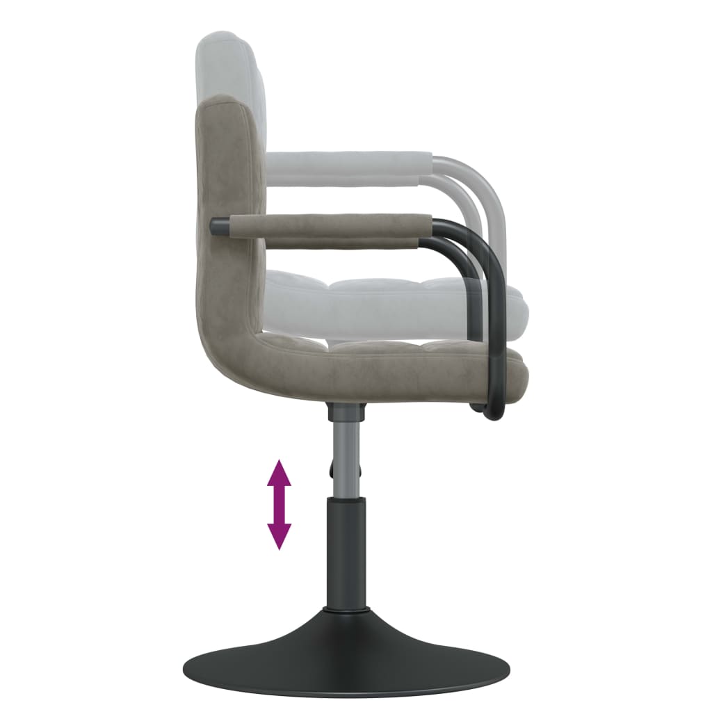 vidaXL Chaises de salle à manger pivotantes 2 pcs Gris clair Velours