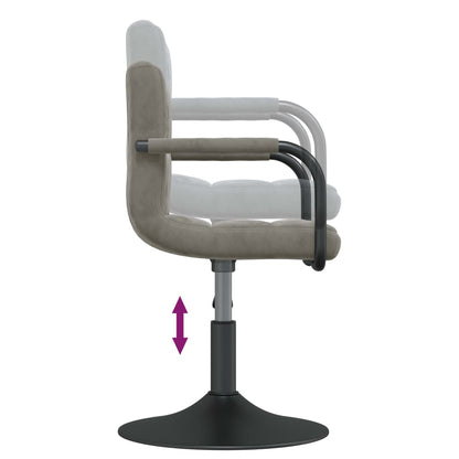 vidaXL Chaises de salle à manger pivotantes 2 pcs Gris clair Velours