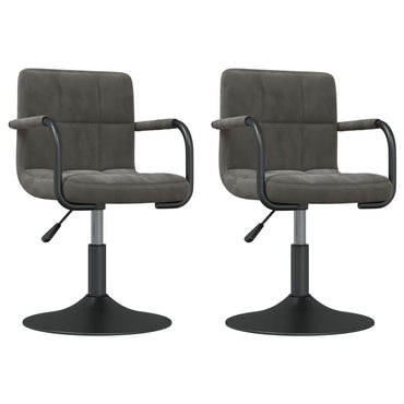 vidaXL Chaises de salle à manger 2 pcs Pivotantes Gris foncé Velours
