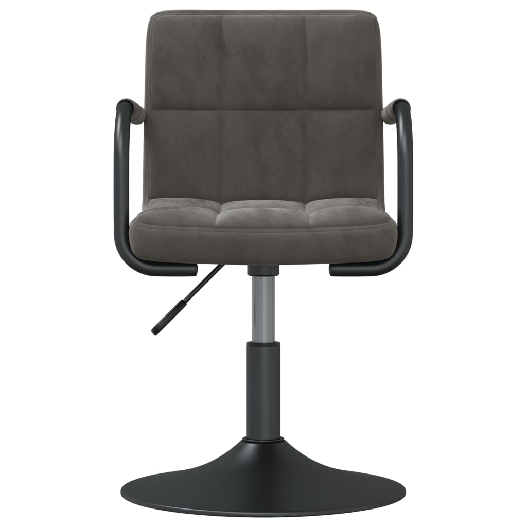 vidaXL Chaises de salle à manger 2 pcs Pivotantes Gris foncé Velours