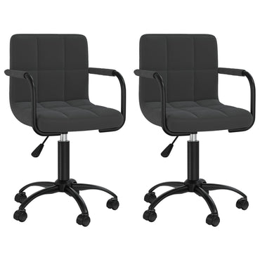 vidaXL Chaises de salle à manger pivotantes 2 pcs Noir Velours