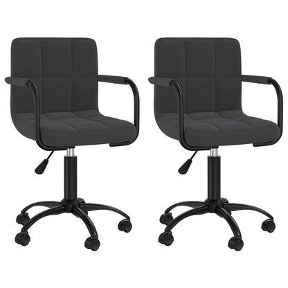 vidaXL Chaises de salle à manger pivotantes 2 pcs Noir Velours
