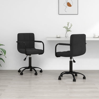 vidaXL Chaises de salle à manger pivotantes 2 pcs Noir Velours