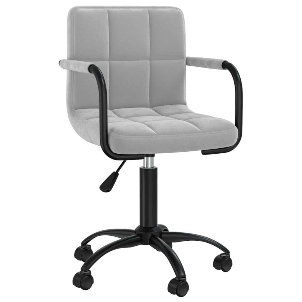 vidaXL Chaises de salle à manger pivotantes 2 pcs Gris clair Velours