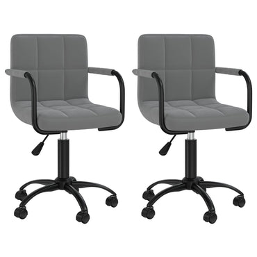 vidaXL Chaises de salle à manger 2 pcs Pivotantes Gris foncé Velours