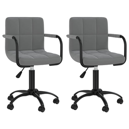 vidaXL Chaises de salle à manger 2 pcs Pivotantes Gris foncé Velours