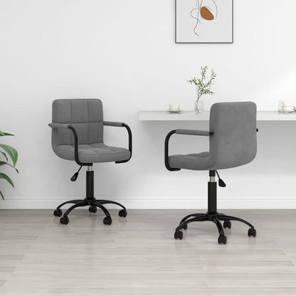 vidaXL Chaises de salle à manger 2 pcs Pivotantes Gris foncé Velours