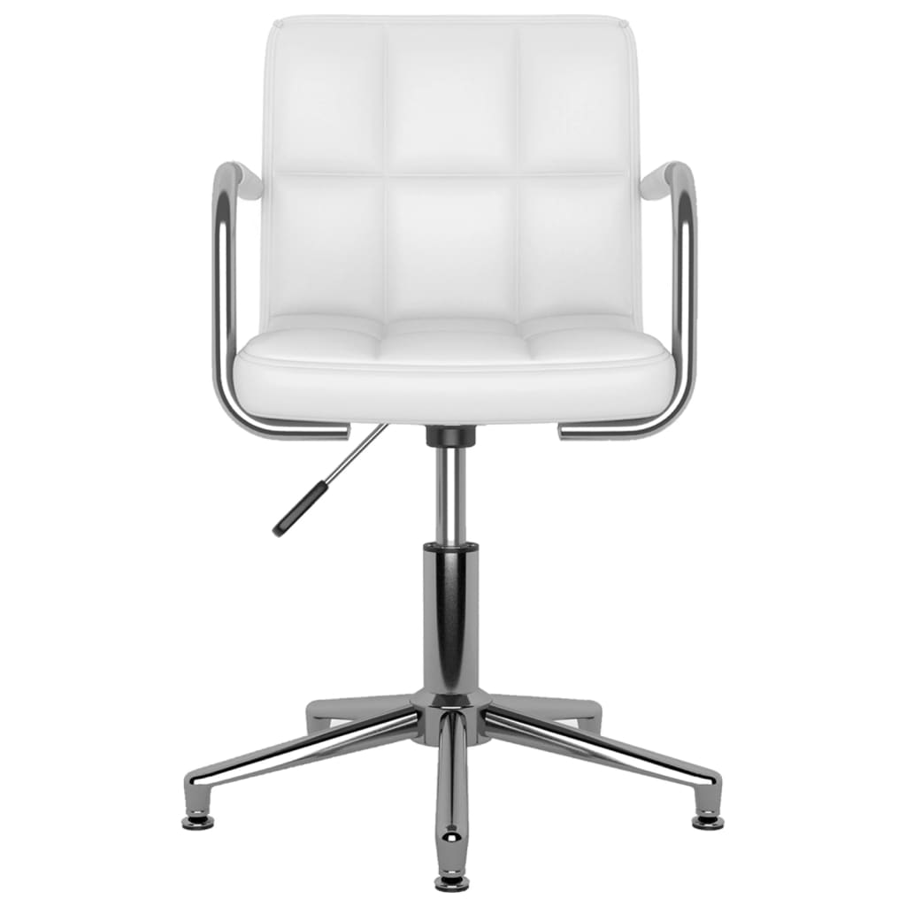 vidaXL Chaises de salle à manger pivotantes 2 pcs Blanc Similicuir