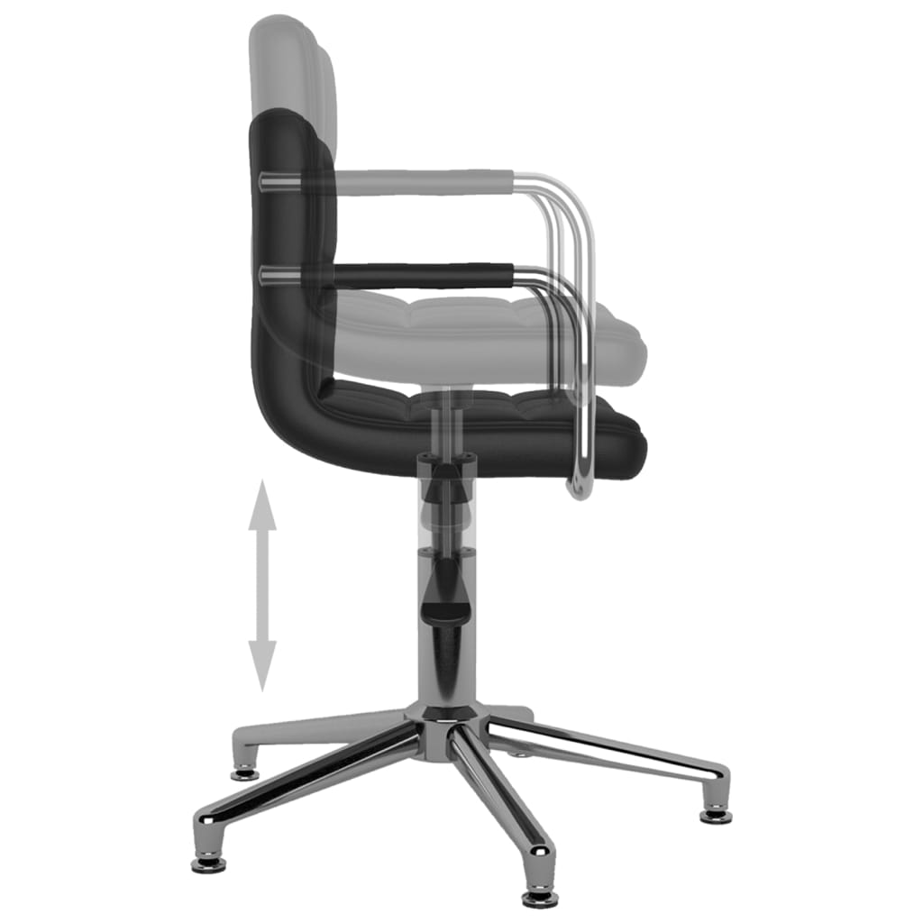 vidaXL Chaises de salle à manger 2 pcs Pivotantes Similicuir Noir